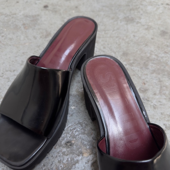 STAUD Amber Chunky Platform Block Heel Leather Slide Sandals 10 / 40 NEW - Picture 3 of 6